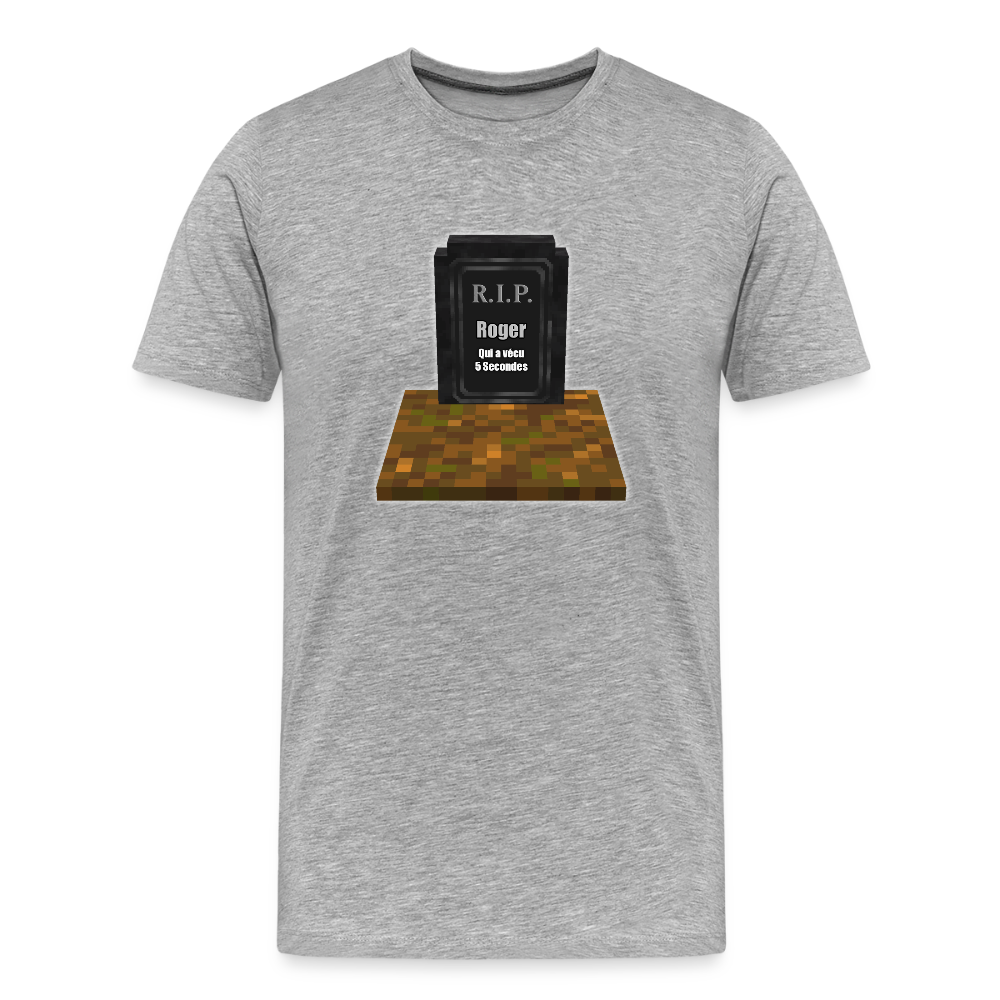 R.I.P. ROGER Le Ghast (Sans Fantôme) - T-Shirt Bio - gris chiné