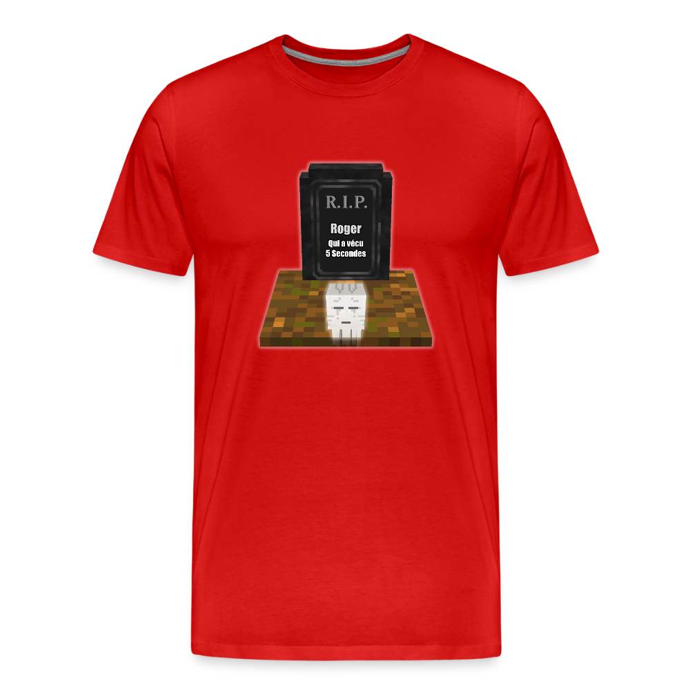 R.I.P. ROGER Le Ghast (Avec Fantôme) - T-Shirt Bio - rouge