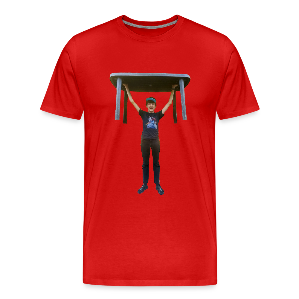 Vegan Qui Porte Une Table - T-Shirt Bio - rouge