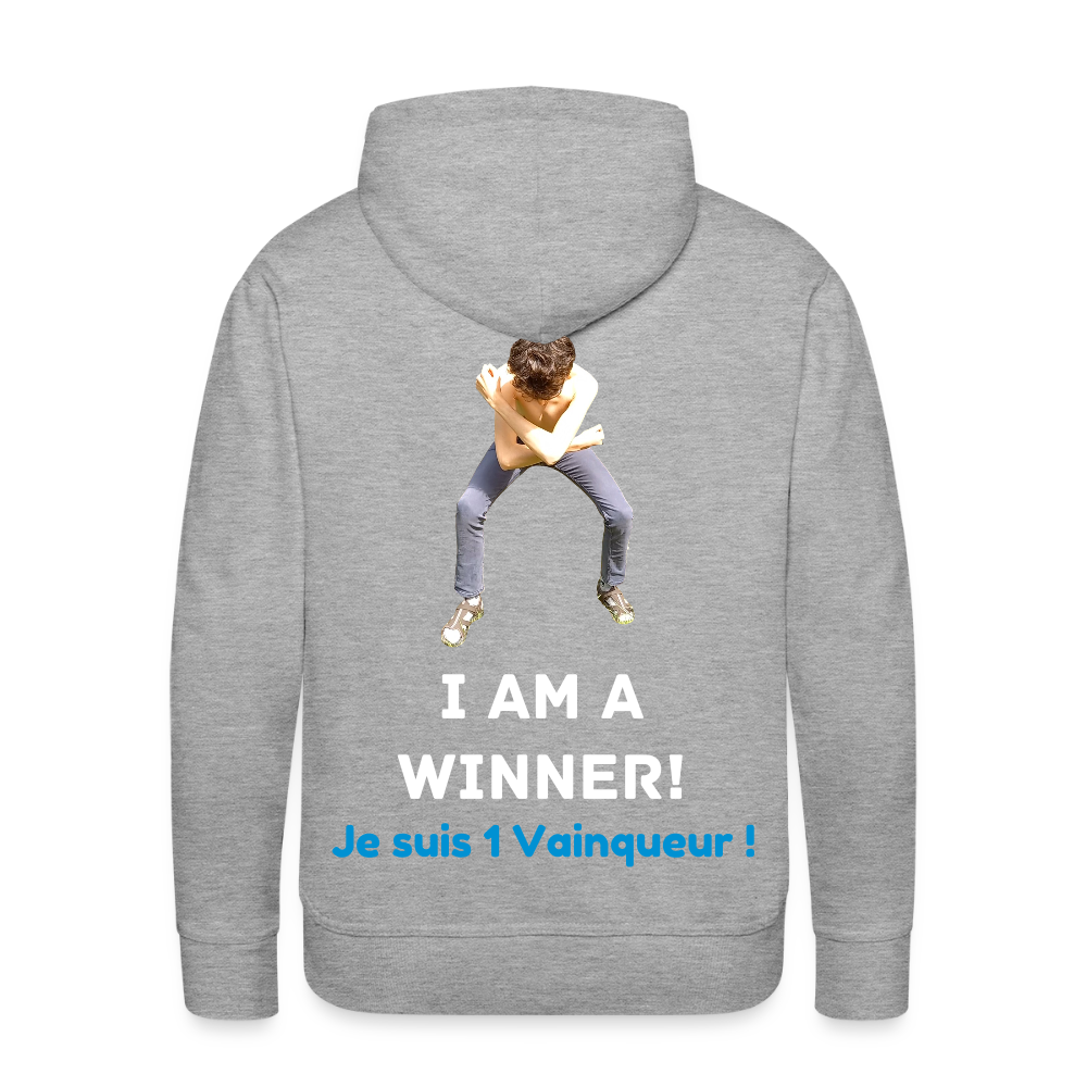 Je suis 1 Vainqueur ! - Pull Bio - gris chiné