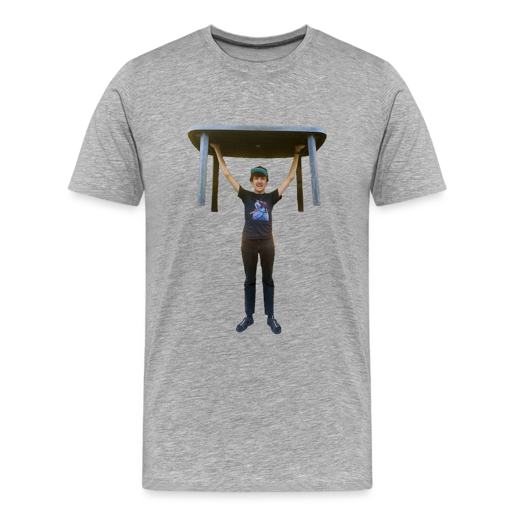 Vegan Qui Porte Une Table - T-Shirt Bio - gris chiné