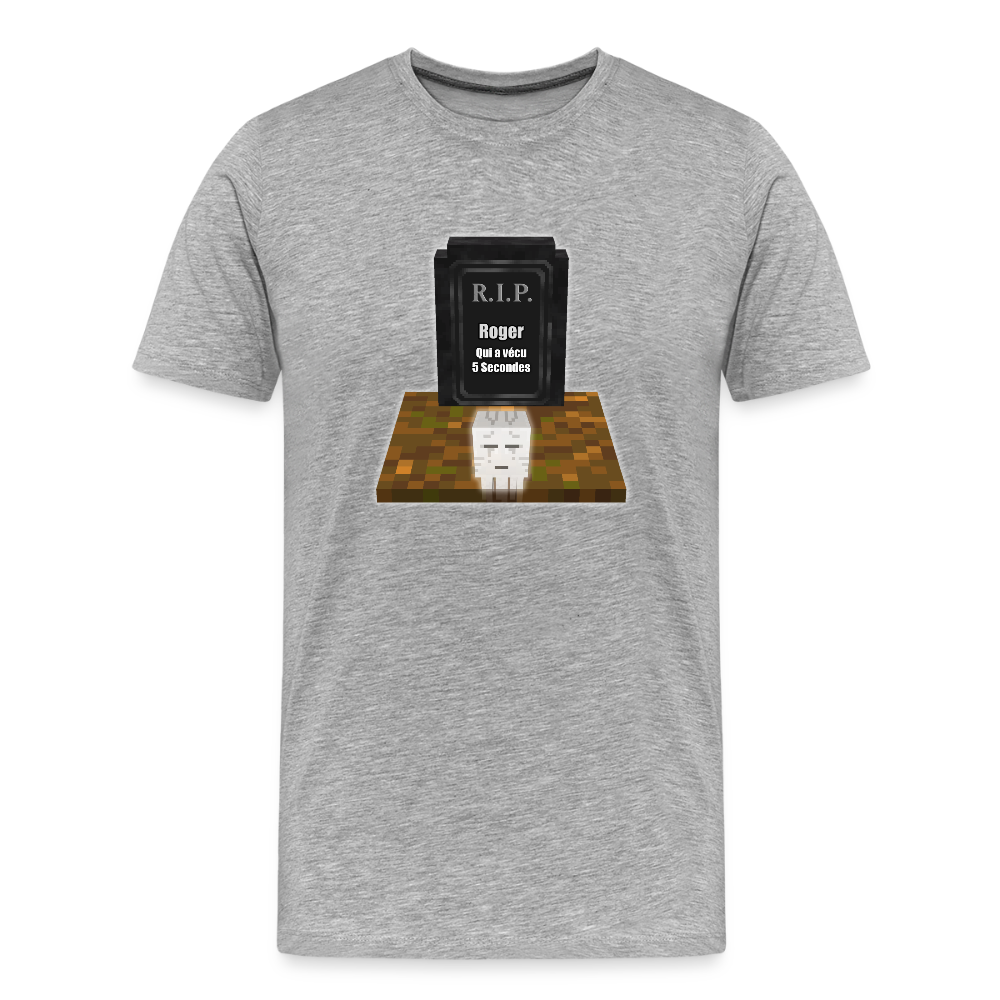 R.I.P. ROGER Le Ghast (Avec Fantôme) - T-Shirt Bio - gris chiné