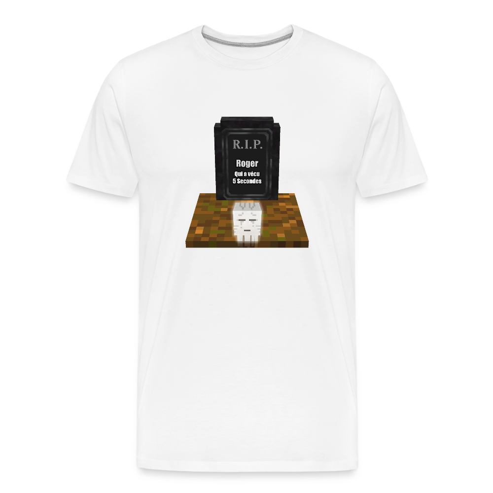 R.I.P. ROGER Le Ghast (Avec Fantôme) - T-Shirt Bio - blanc