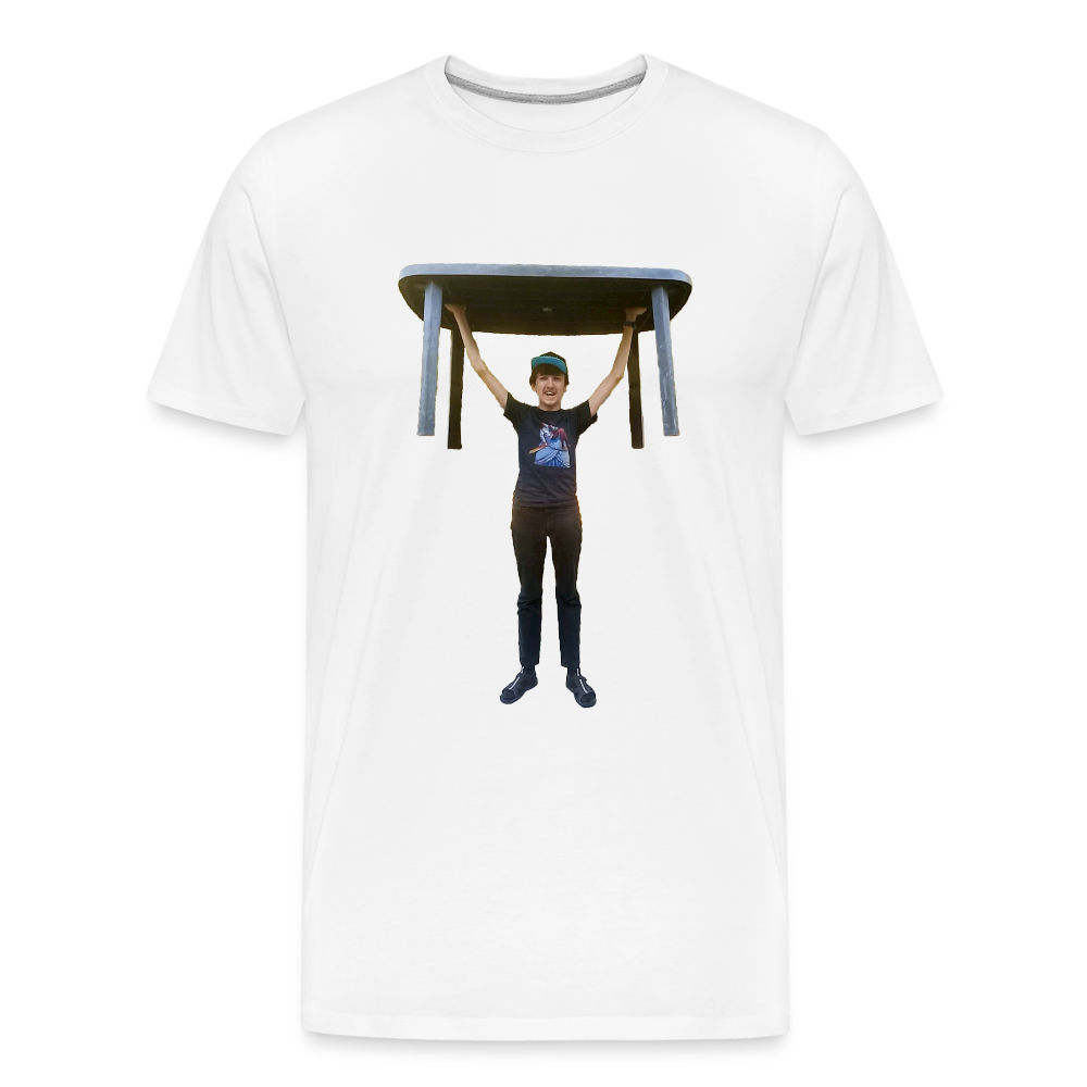 Vegan Qui Porte Une Table - T-Shirt Bio - blanc