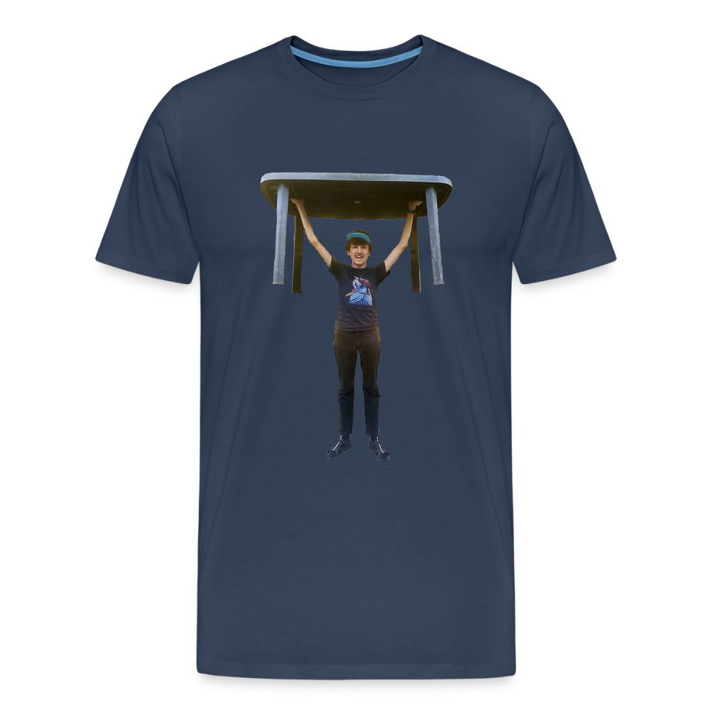 Vegan Qui Porte Une Table - T-Shirt Bio - bleu marine