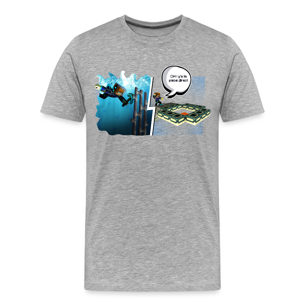OH Y A LA PIÈCE DIRECT ! - T-Shirt Bio - gris chiné