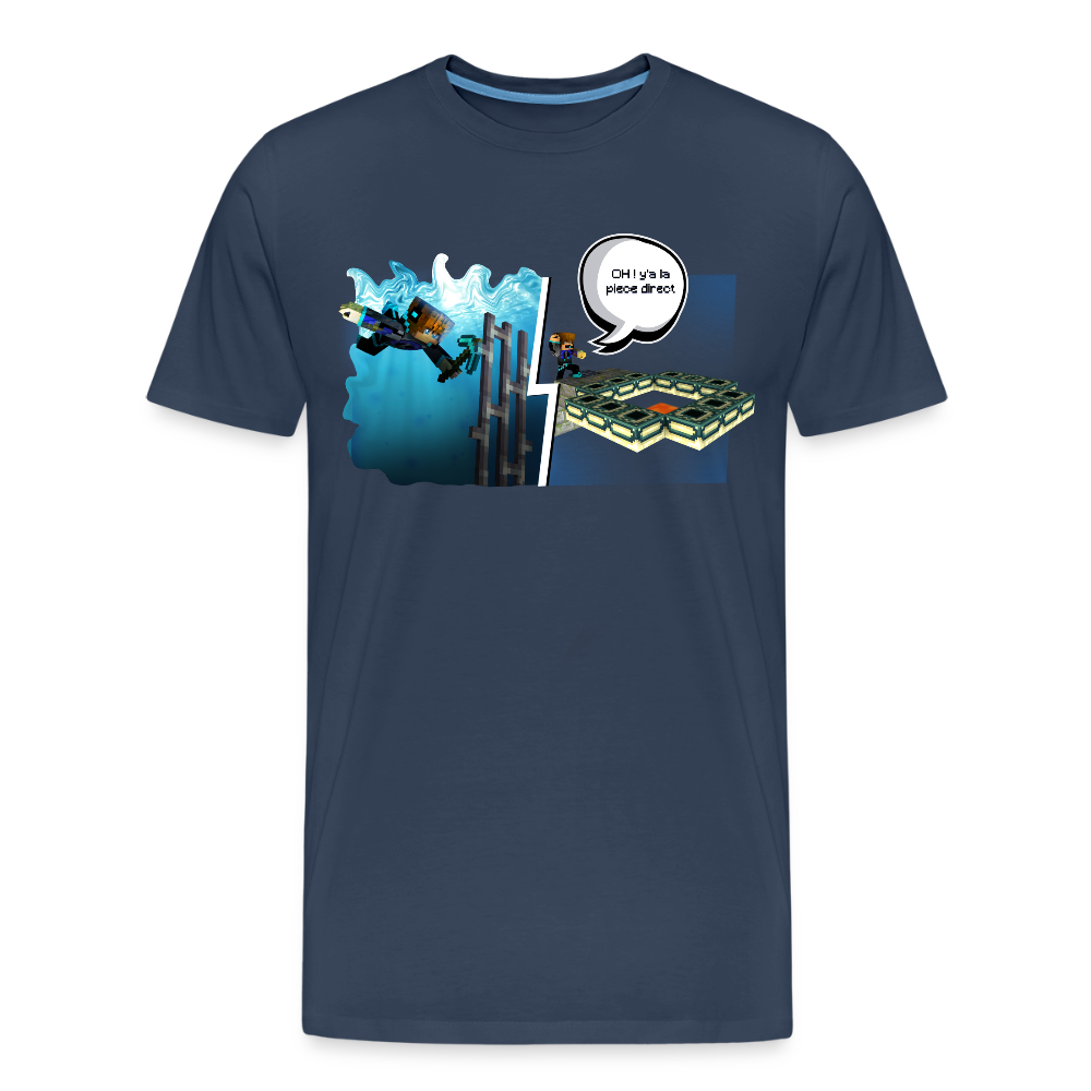 OH Y A LA PIÈCE DIRECT ! - T-Shirt Bio - bleu marine