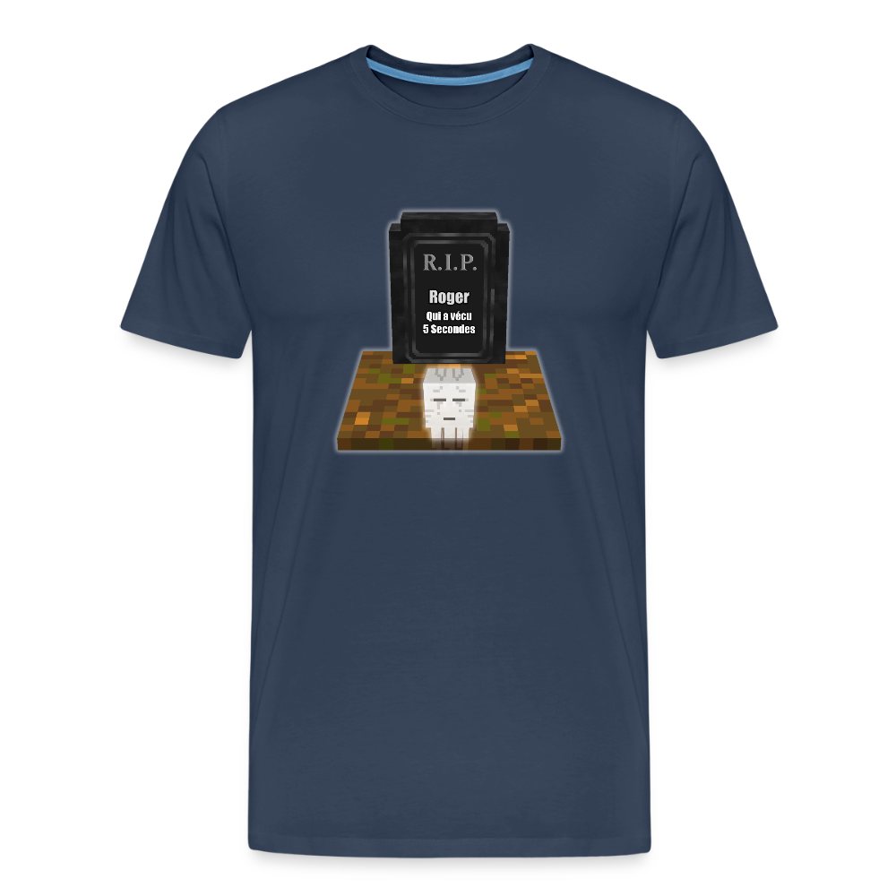 R.I.P. ROGER Le Ghast (Avec Fantôme) - T-Shirt Bio - bleu marine
