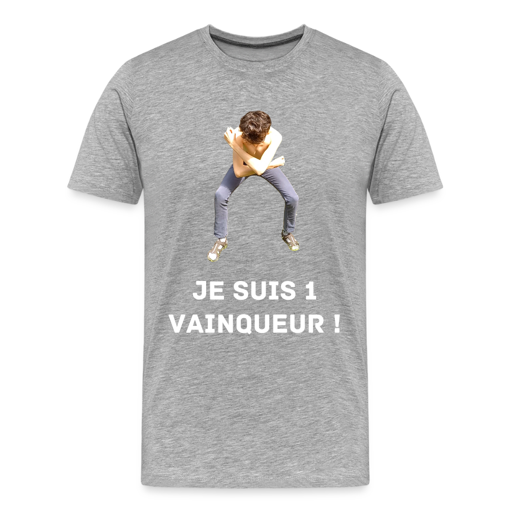 Je suis 1 Vainqueur ! - T-Shirt Bio - gris chiné