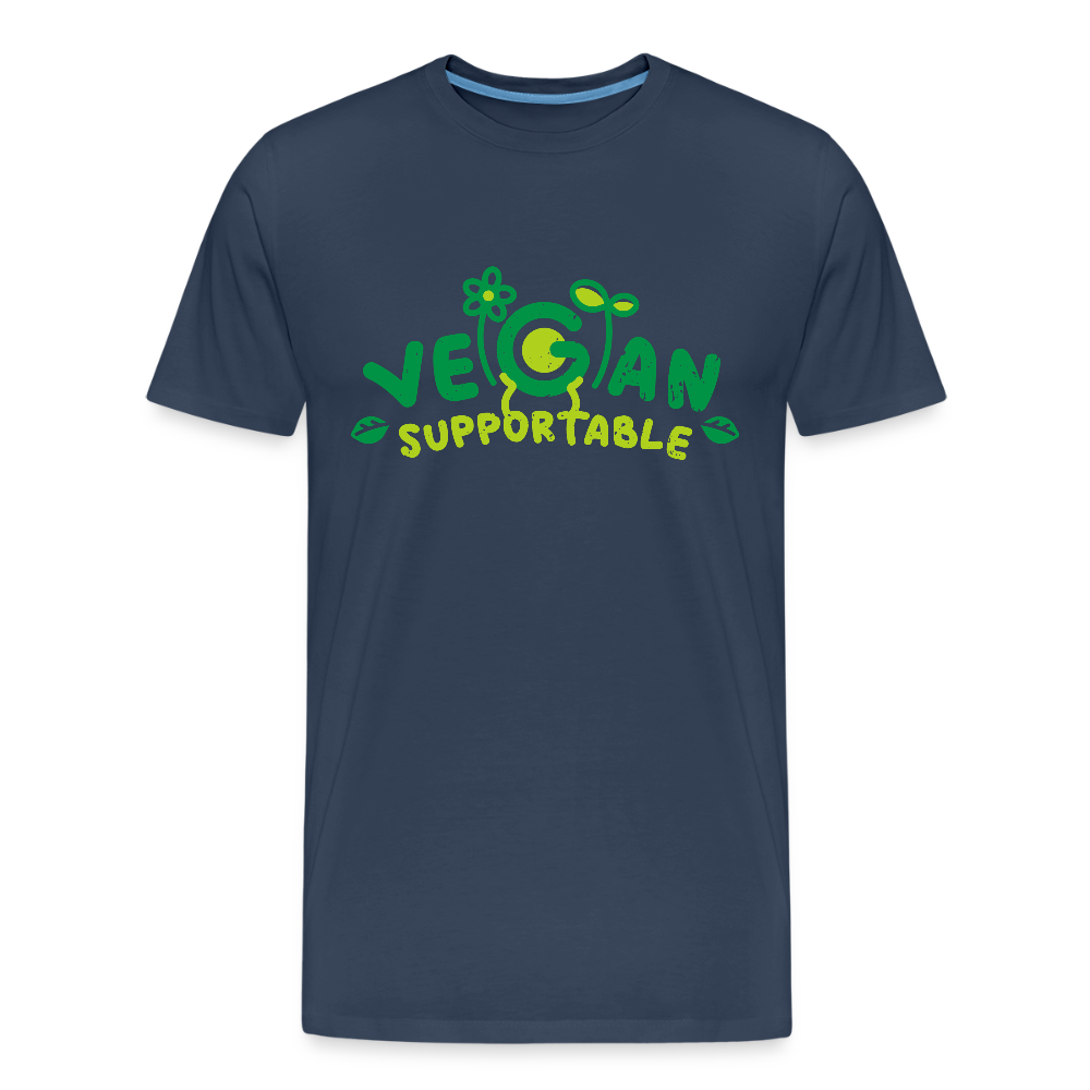 Vegan Supportable - T-Shirt Bio - bleu marine