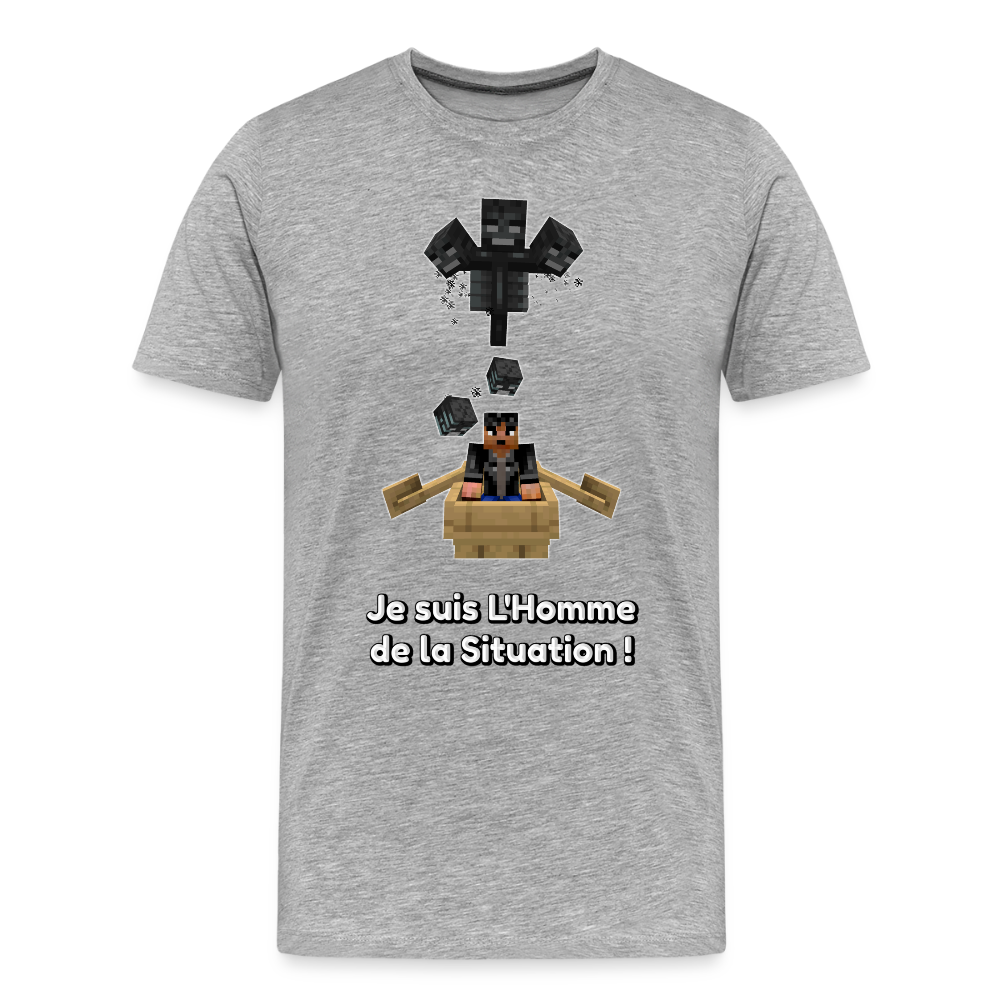 Je suis L'Homme de la Situation ! - T-Shirt Bio - gris chiné