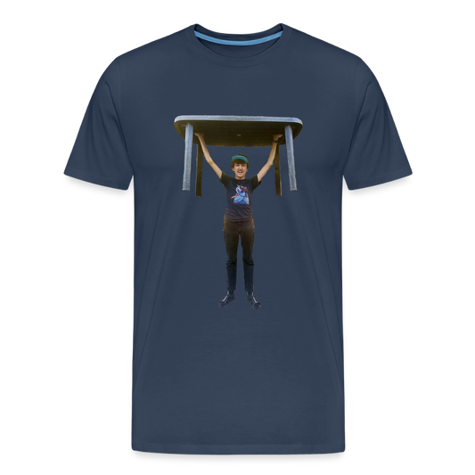 Vegan Qui Porte Une Table - T-Shirt Bio - bleu marine