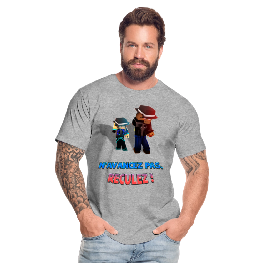 N'AVANCEZ PAS, RECULEZ ! - T-Shirt Bio - gris chiné