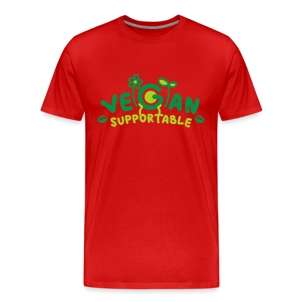 Vegan Supportable - T-Shirt Bio - rouge