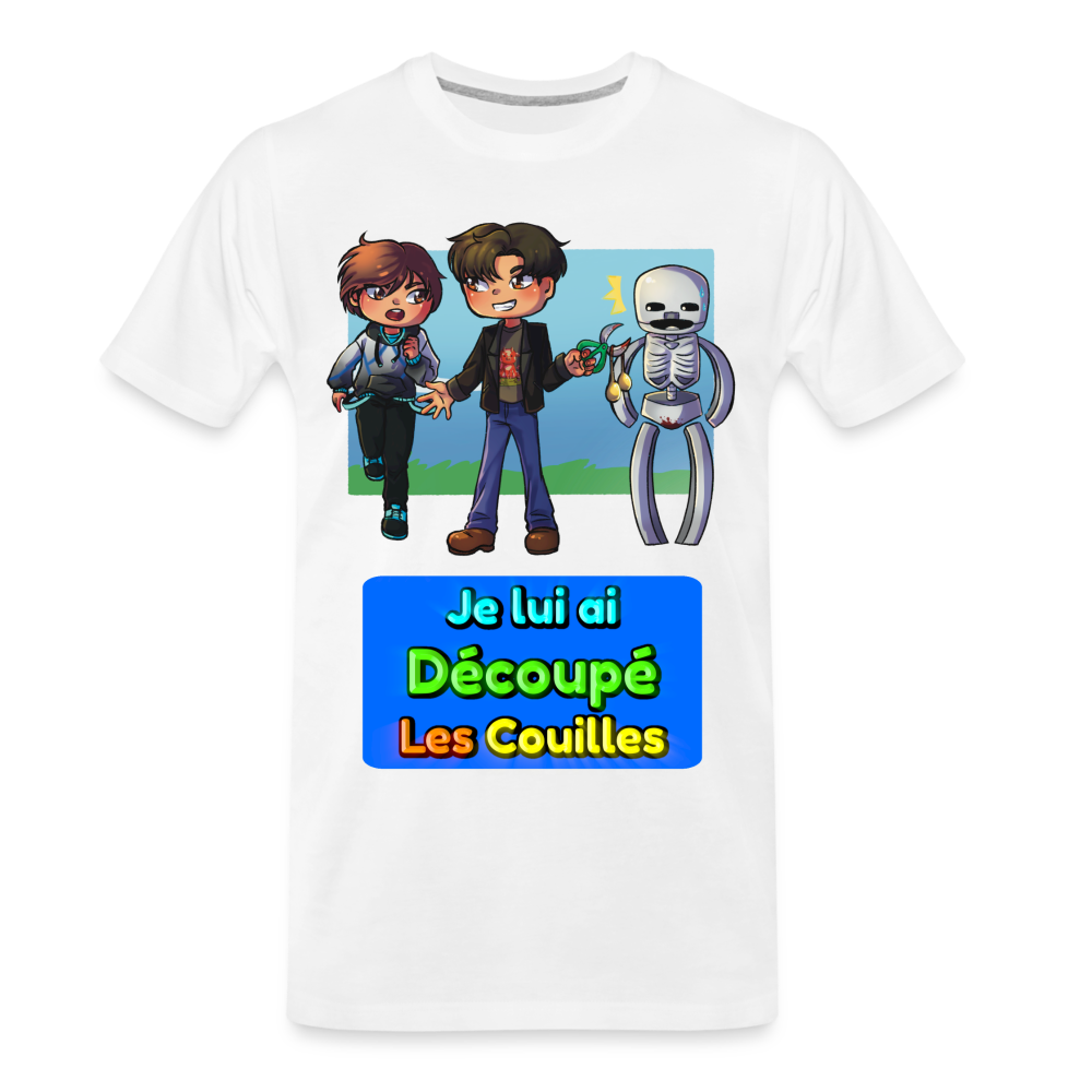 Je lui ai Découpé Les Couilles - T-Shirt Bio - blanc