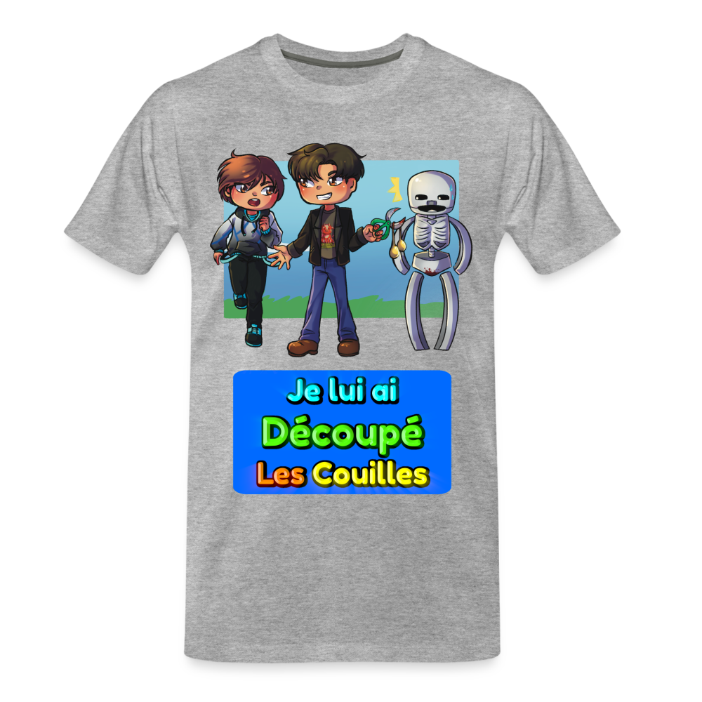 Je lui ai Découpé Les Couilles - T-Shirt Bio - gris chiné