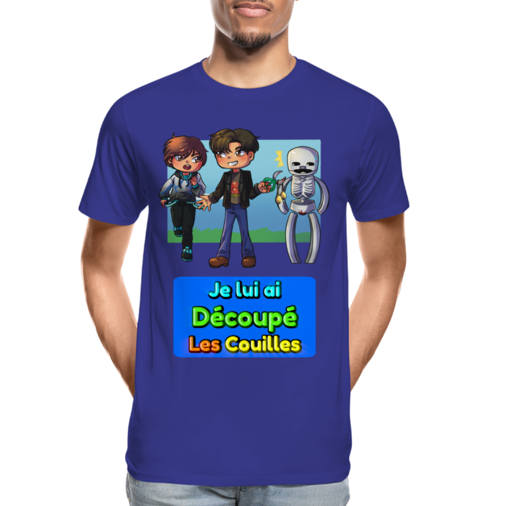 Je lui ai Découpé Les Couilles - T-Shirt Bio - bleu roi