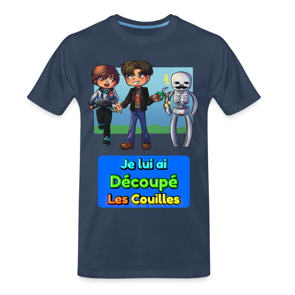 Je lui ai Découpé Les Couilles - T-Shirt Bio - bleu marine