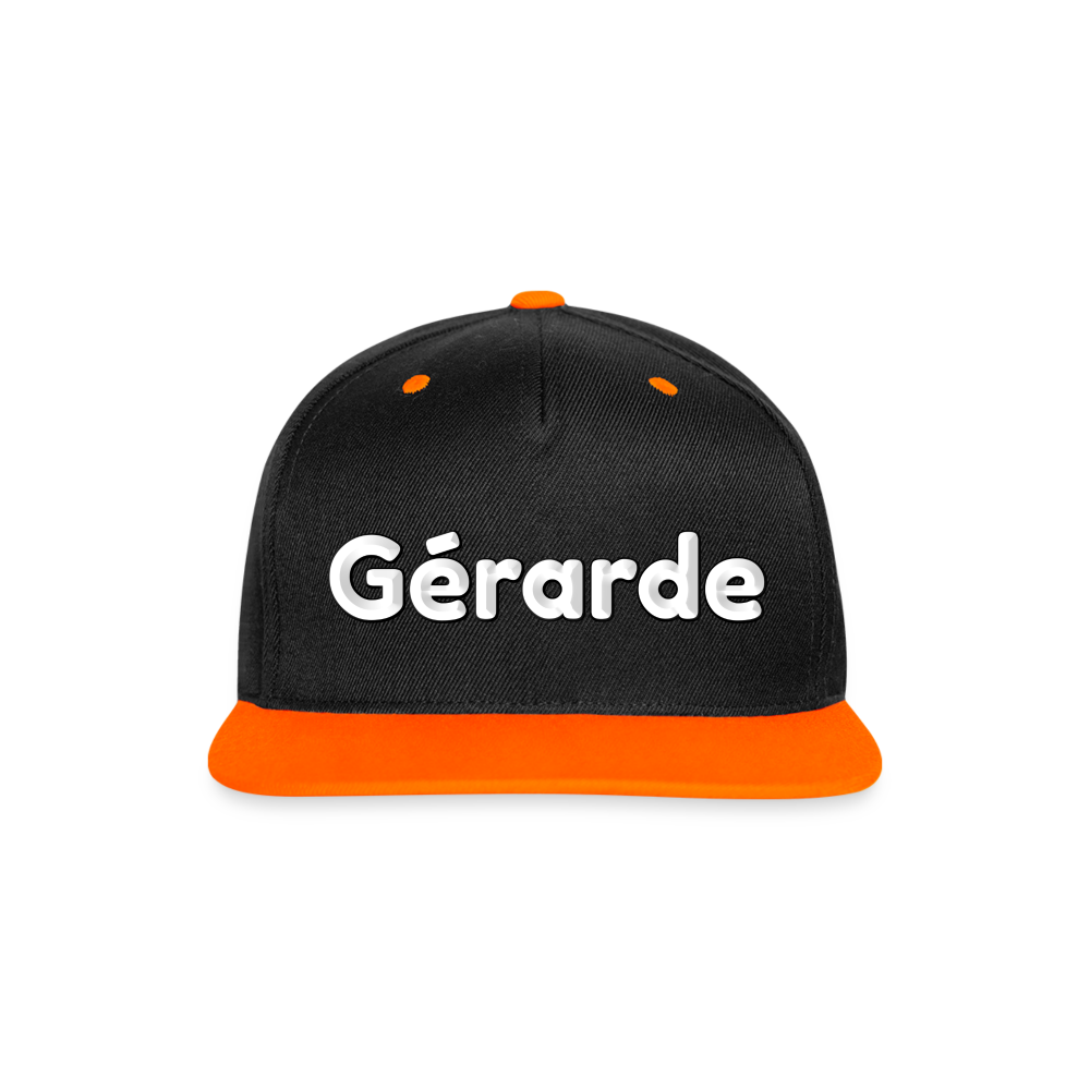 Gérarde La Champimeuh - Casquette Snapback Contrastée - noir/orange néon