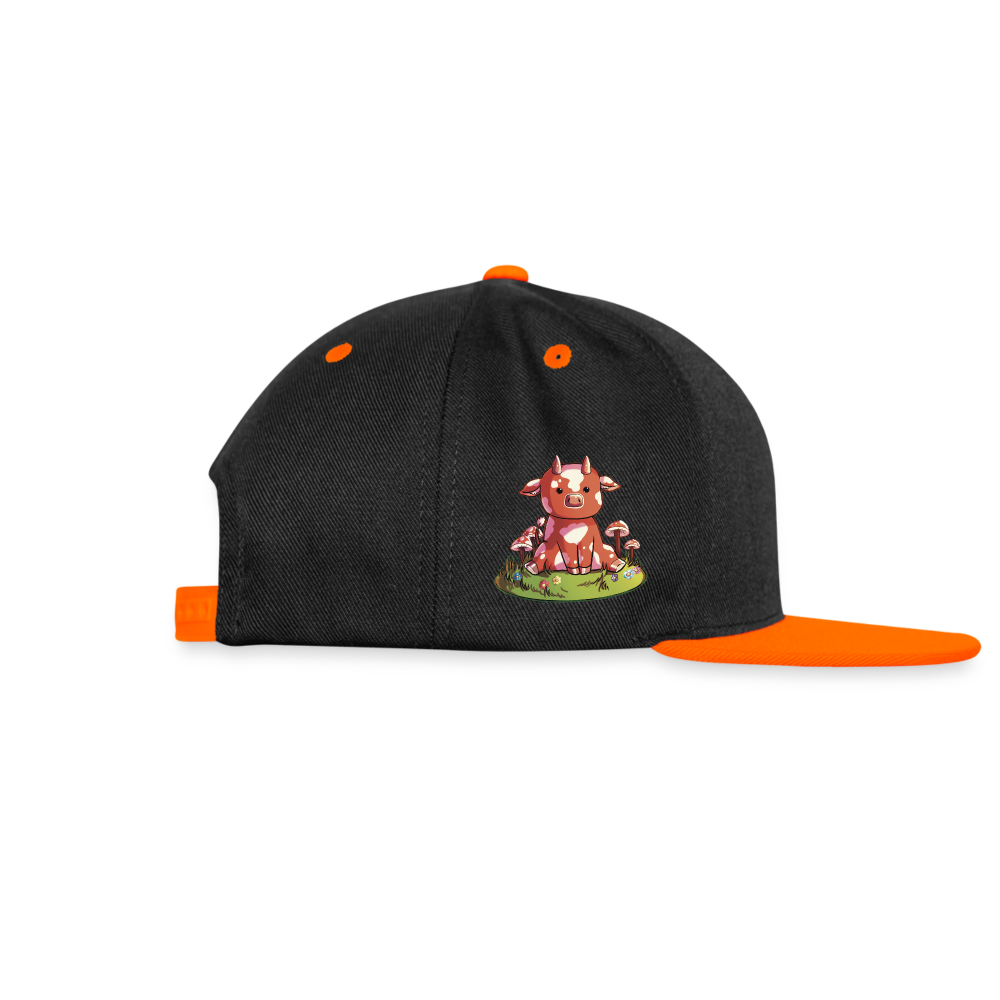 Gérarde La Champimeuh - Casquette Snapback Contrastée - noir/orange néon