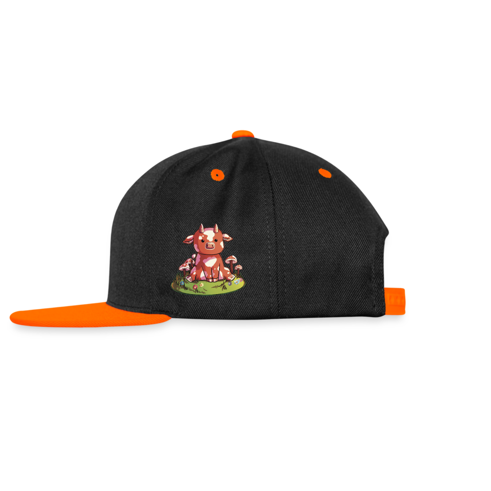 Gérarde La Champimeuh - Casquette Snapback Contrastée - noir/orange néon