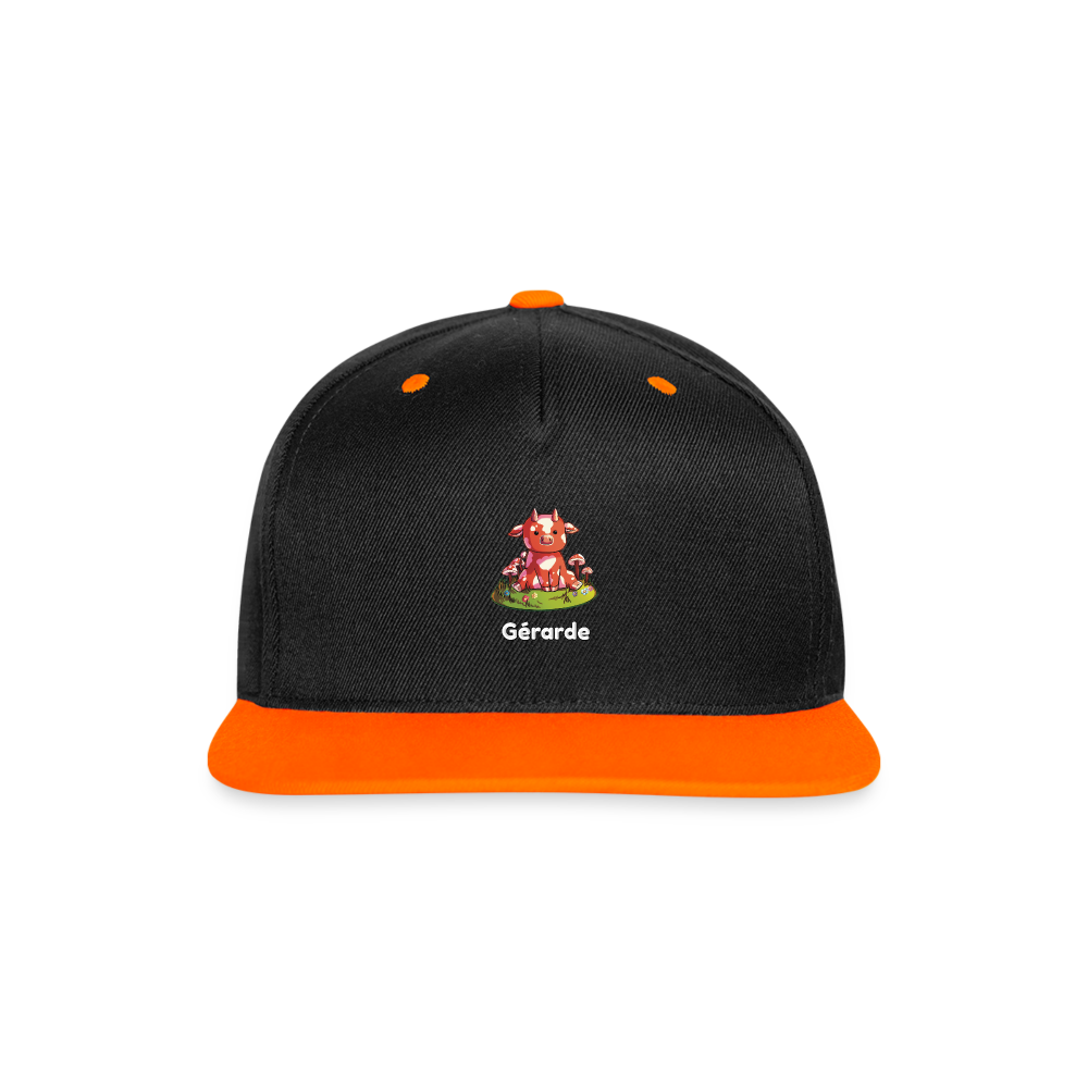 Gérarde La Champimeuh - Casquette Snapback Contrastée v2 - noir/orange néon